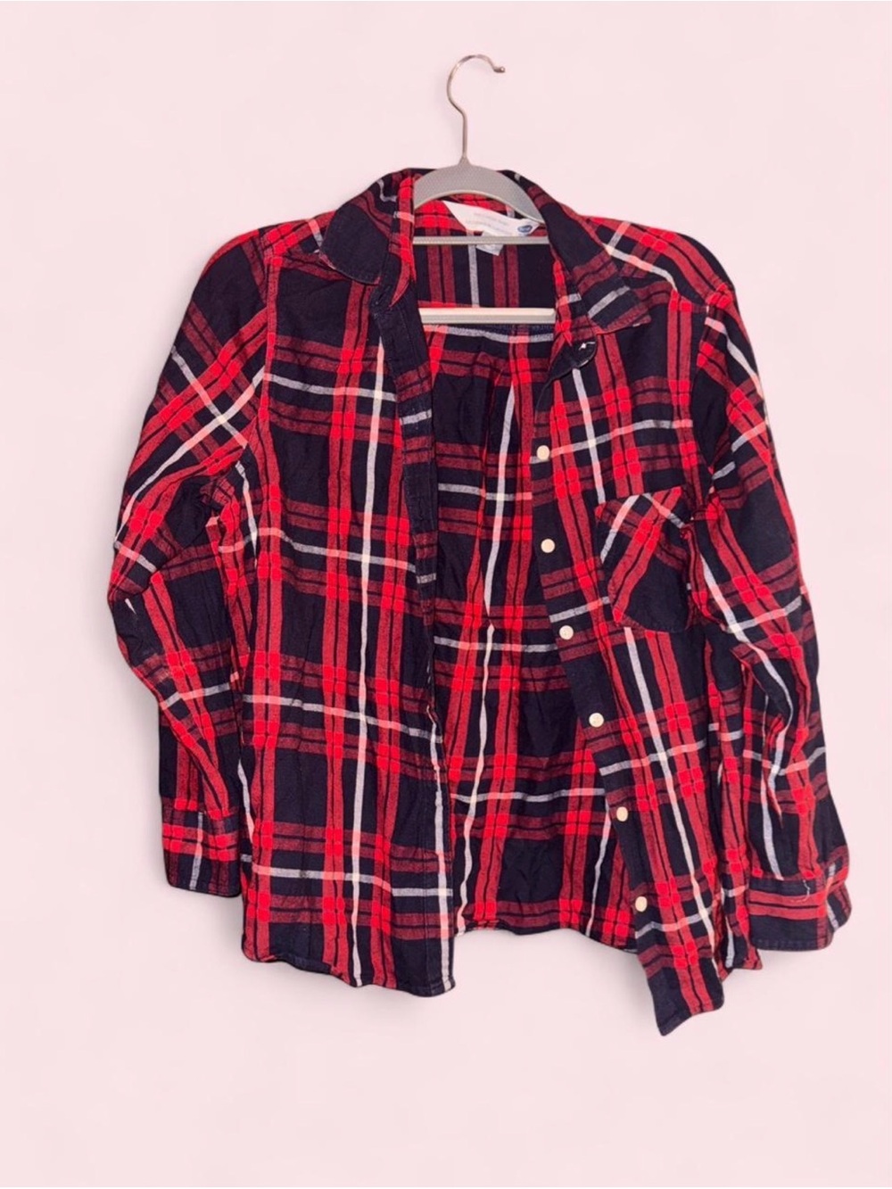 Old Navy Red and Black Plaid Classic Shirt